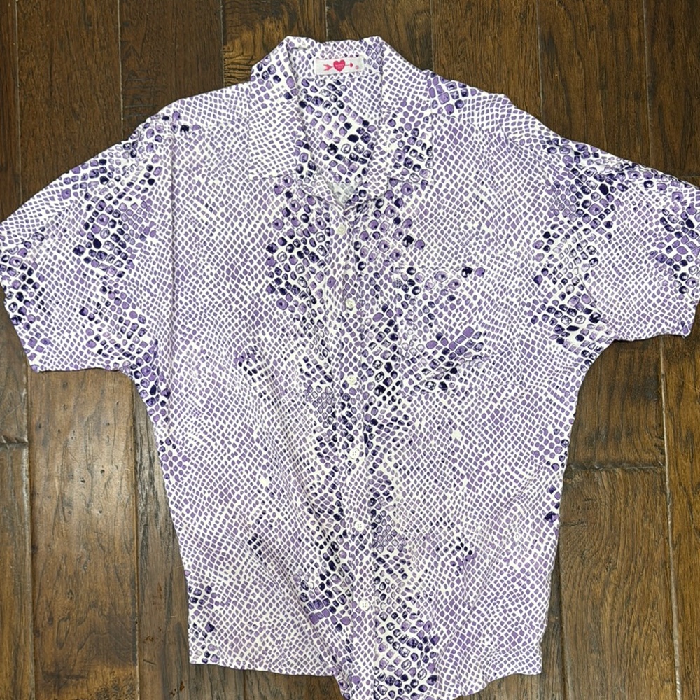 Buddy Love Purple Snakeskin Blouse